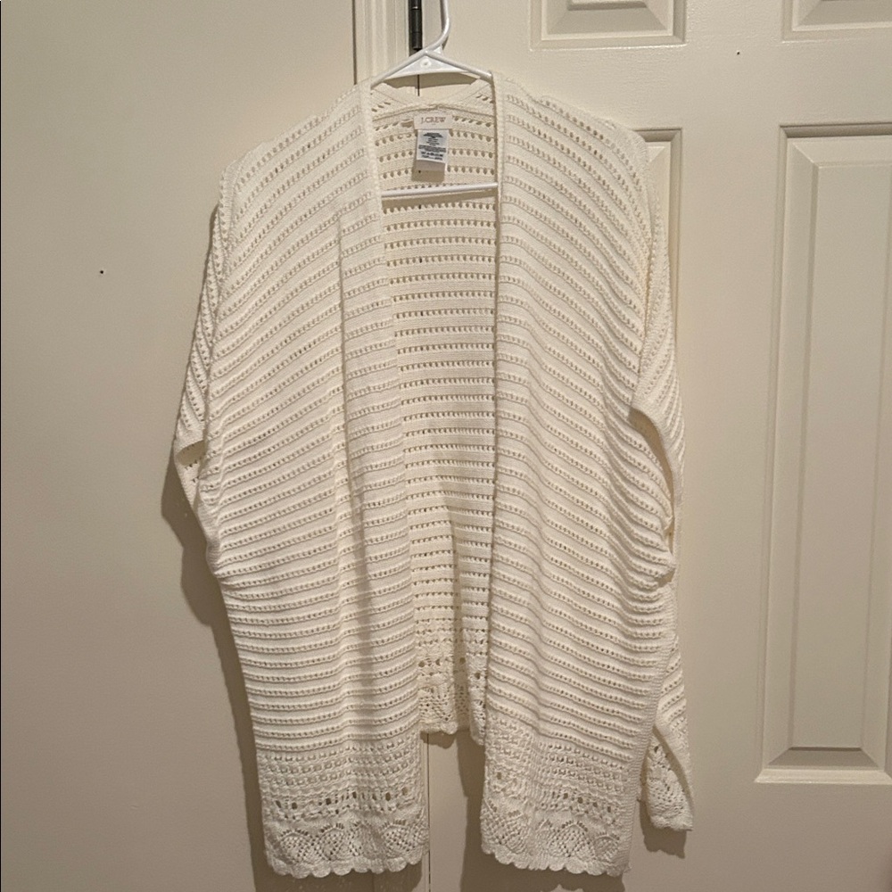 J. Crew Women's Cream Open-Front Cardigan